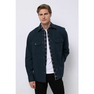 Jacheta de denim cu buzunare pe piept imagine