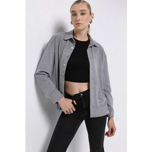 Camasa regular fit de piele intoarsa ecologica imagine