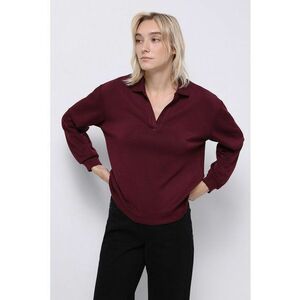 Bluza din amestec de modal cu decolteu in V si maneci cazute imagine