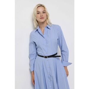 Rochie camasa in dungi cu maneci lungi imagine