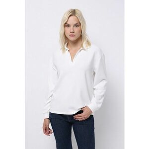 Bluza din amestec de modal cu decolteu in V si maneci cazute imagine