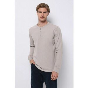 Bluza cu decolteu henley si fenta cu nasturi imagine