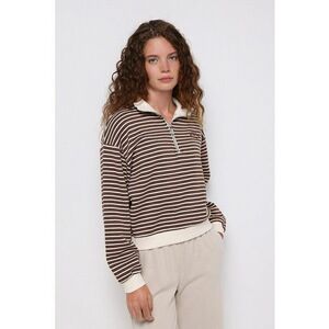 Bluza de trening cu dungi si maneci cazute imagine