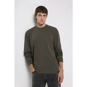 Bluza de bumbac cu buzunar pe piept imagine