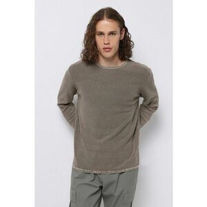 Pulover de bumbac cu decolteu la baza gatului imagine