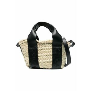 Geanta crossbody din rafie si piele imagine