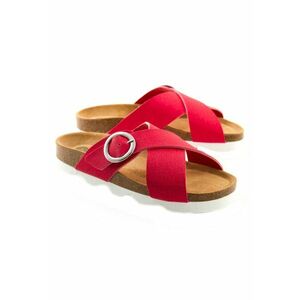 Papuci dama Dr. Brinkmann - piele ecologica - rosu - brant respirabil - talpa din pluta - imagine