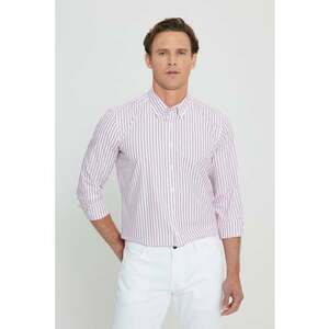 Camasa slim fit de bumbac cu model in dungi imagine