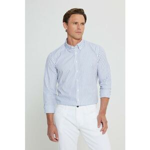 Camasa slim fit de bumbac cu model in dungi imagine