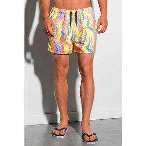 Pantaloni scurti de baie cu imprimeu si buzunare laterale imagine