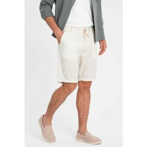 Pantaloni scurti din bumbac cu snur de ajustare si buzunare oblice imagine