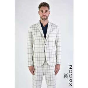 Sacou regular fit - cu închidere la un singur rând de nasturi și imprimeu în dungi XG1 imagine