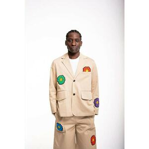 Sacou supradimensionat - cu imprimeu floral 3D imagine