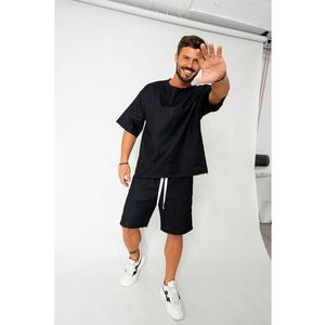 Set Lino 100% In Tricou si pantalon scurt Black 17972 imagine