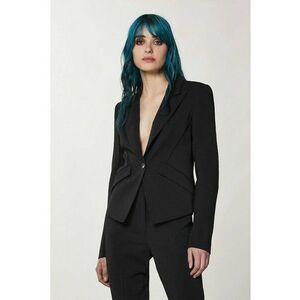 Sacou crop cu buzunare frontale imagine