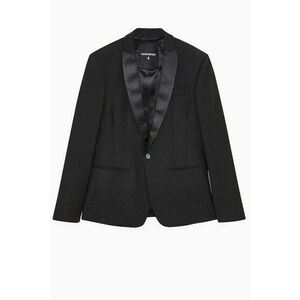 Sacou regular fit cu închidere la un singur rând de nasturi cu rever satinat imagine