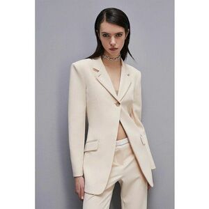 Sacou lung - texturat cu închidere imprimeur-un rând de nasturi imagine