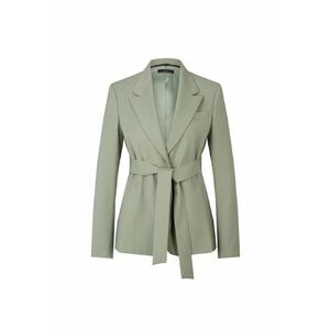 Sacou regular fit cu cordon în talie și închidere imprimeur-un singur rând de nasturi imagine