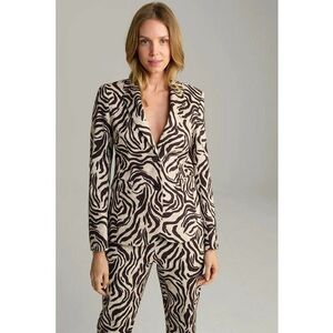 Sacou cambrat - animal-print - cu buzunare frontale imagine