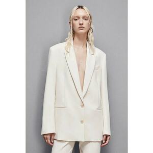 Sacou supradimensionat cu închidere la un singur rând de nasturi imagine