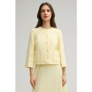 Sacou crop cu buzunare frontale imagine