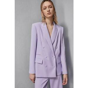 Sacou regular fit cu închidere la două rânduri de nasturi imagine