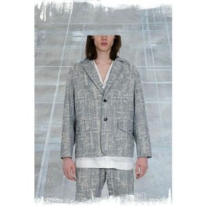 Sacou casual cu cusături texturate imagine