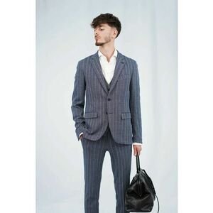 Sacou semidublat din tricot - cu imprimeu vertical imagine