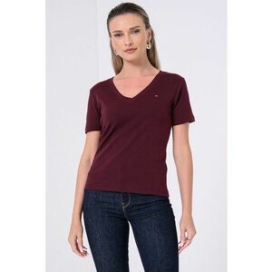 Tricou slim fit cu decolteu in V imagine