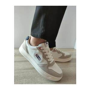 Pantofi Casual Barbati 9903 Albi Cu Gri Velur - Alb imagine