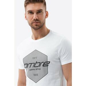 Tricou cu imprimeu si decolteu la baza gatului imagine