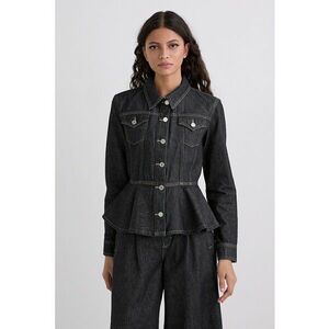 Jacheta din denim cu buzunare aplicate imagine