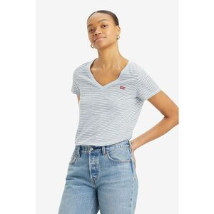 Tricou din bumbac cu decolteu in V imagine