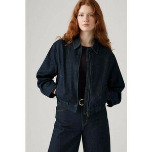 Jacheta din denim cu fermoar si buzunare laterale imagine