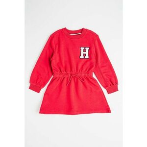 Rochie din amestec de bumbac organic cu maneci lungi si imprimeu pe partea din spate imagine