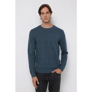 Pulover din bumbac cu decolteu la baza gatului imagine