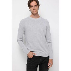 Pulover din bumbac cu decolteu la baza gatului imagine