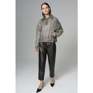 Jacheta din piele cu maneci cazute imagine