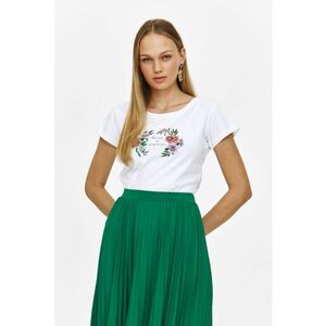 Top scurt, alb, cu imprimeu floral imagine