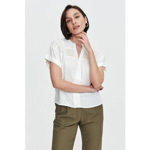 Bluza cu decolteu in V si garnituri de plasa imagine