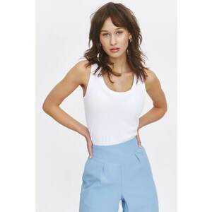 Top uni cu decolteu in rotund imagine