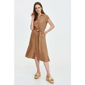 Rochie-camasa din amestec de in cu cordon imagine