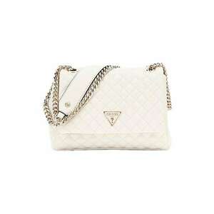 Geanta crossbody cu bareta din lant - clapa si aspect matlasat imagine