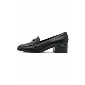 Pantofi loafer de piele ecologica cu toc masiv imagine