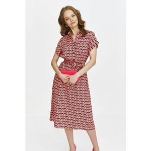 Rochie midi cu croiala in A si fenta cu nasturi imagine