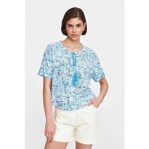 Bluza cu model - decolteu rotund si canafi imagine