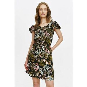 Rochie mini cu model si maneci scurte cu volane imagine