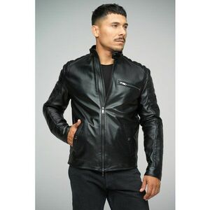 Jacheta din piele cu detalii matlasate imagine