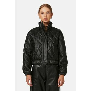 Jacheta bomber matlasata de piele imagine