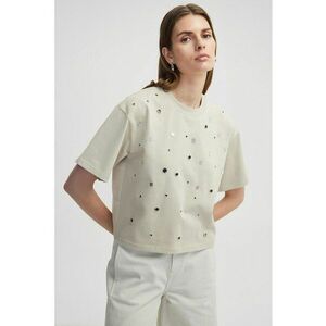 Tricou din bumbac cu aplicatii metalice imagine